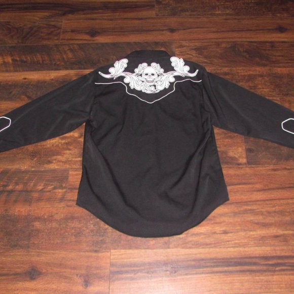 Roper Western Riding Shirt Men's Size Large Pearl Button Up Shirt Embroidered - Picture 5 of 10